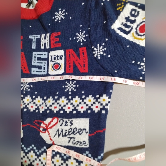 Miller Lite Ugly 'Tis the Season Christmas Sweater Adult Size Small Miller Time - Picture 8 of 10